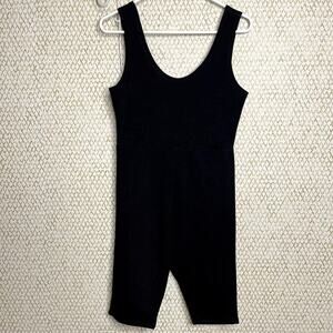 NWT Parisian Black Bodycon Scoop Neck Sleeveless Shapewear Romper Size L